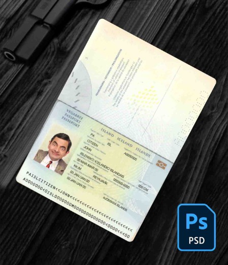 Iceland passport PSD